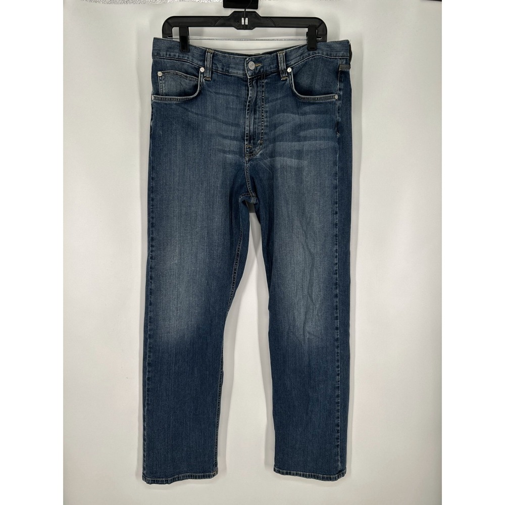 HUGO BOSS Jeans Mens Size 36x32 Blue Denim Pants Straight Leg Dark Wash 5 Pocket